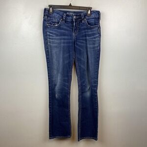 Silver‎ Jeans Suki Mid Slim Bootcut Jeans Womens 30x33 Blue Super Stretch Denim